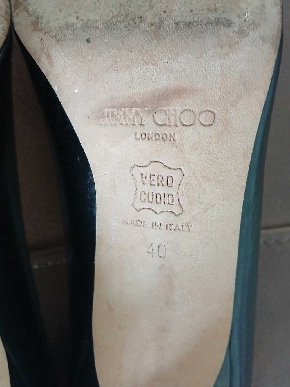 Jimmy Choo Black Pointed Toe Leather Pumps - Picture 7 of 10